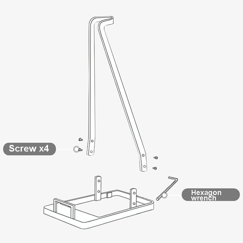 Non-Punch Storage Bracket For Dyson Vacuum - Universal Floor Mount Black-1915197827315798022