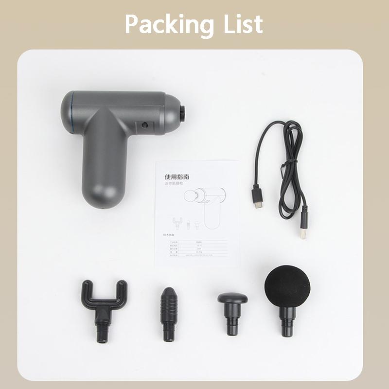 Black Mini Vibrating Fascia Massage Gun-1915198303910367238