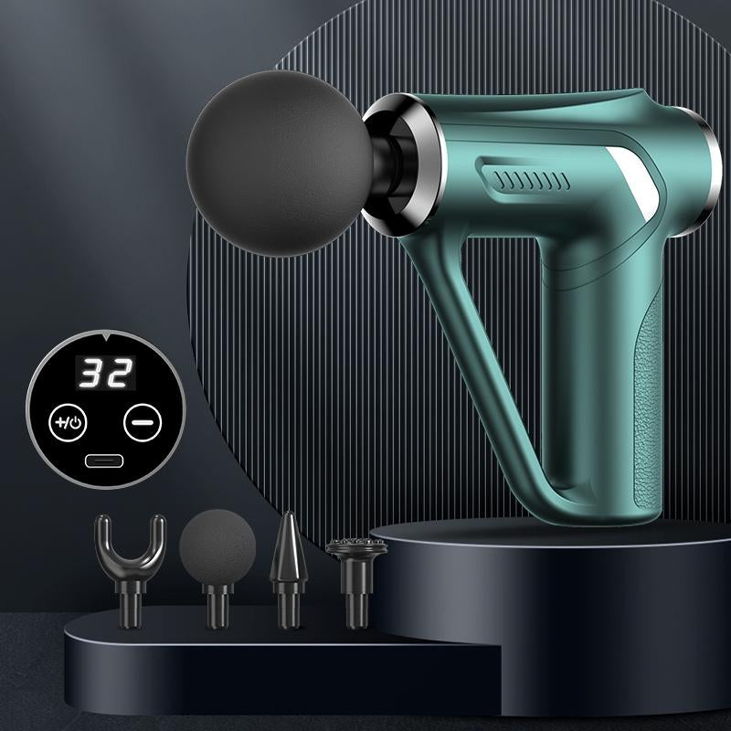 Electric Triangular Fascia Massage Gun - Green Lcd-1915196520576192512