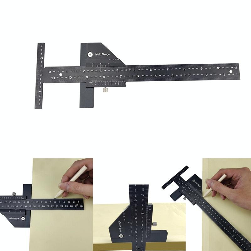 Multifunctional Aluminum Alloy Marking Ruler - T Type-1964932194187218951