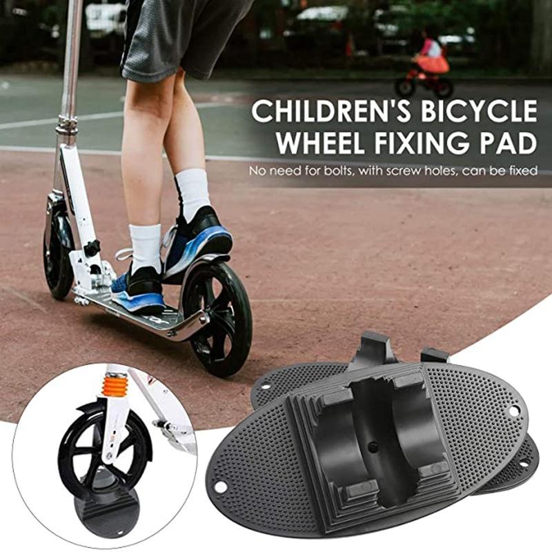 Children'S Bicycle Parking Rack - Fixed Scooter Wheel Pad Black-1964932200214433797
