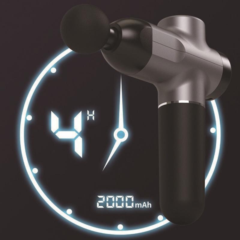 Portable Rechargeable Muscle Massager - Grey Handbag-1915196899451867140