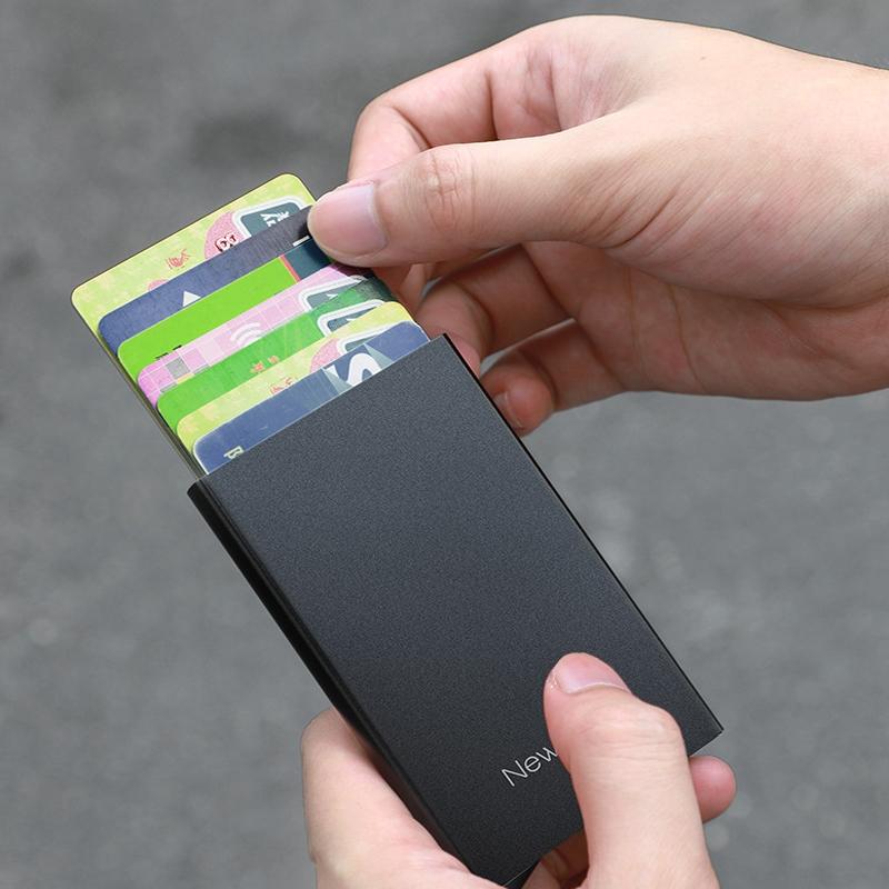 Automatic Pop Up Metal Wallet With Card Holder BLACK-1915197639243206660