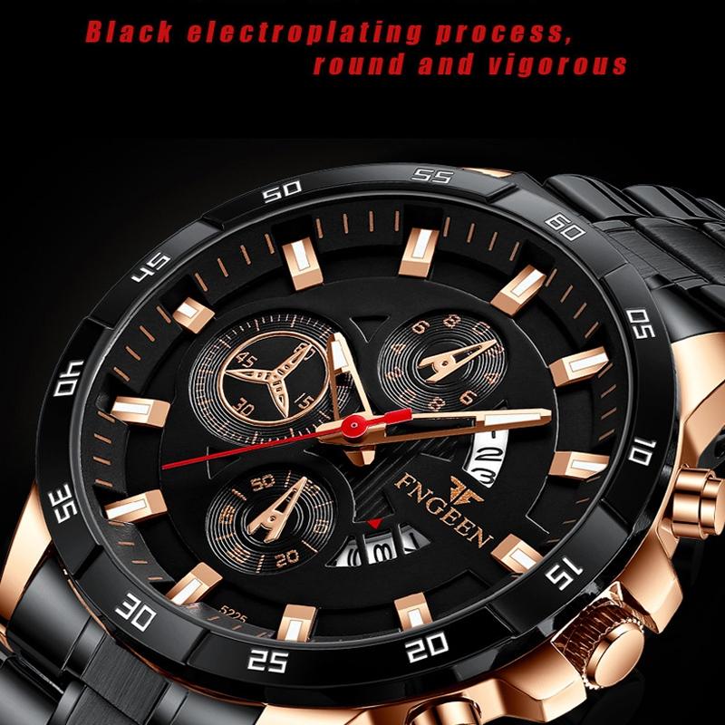 Waterproof Quartz Watch With Black Leather Strap And Shell-1915197271209807874