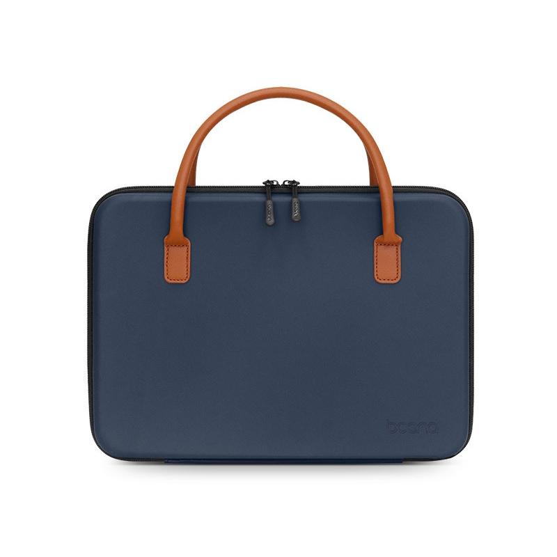 Waterproof Leather Computer Bag - Multifunctional Navy Blue-1915197854499082247