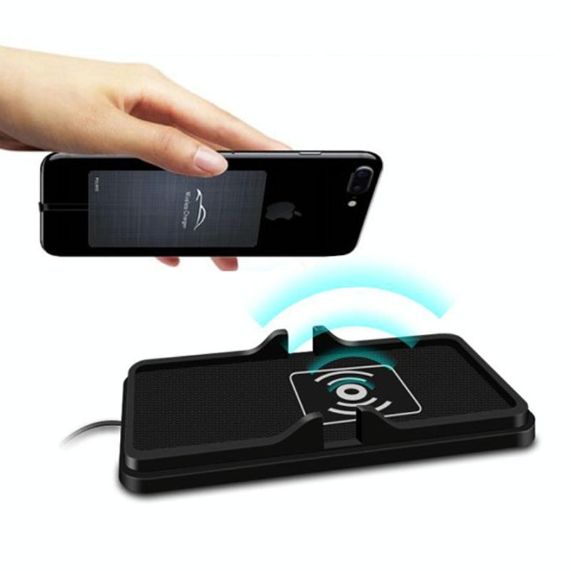 Wireless Car Charger With Anti-Slip Pad - 2 In 1 - 15W - Black-1915196883341545472