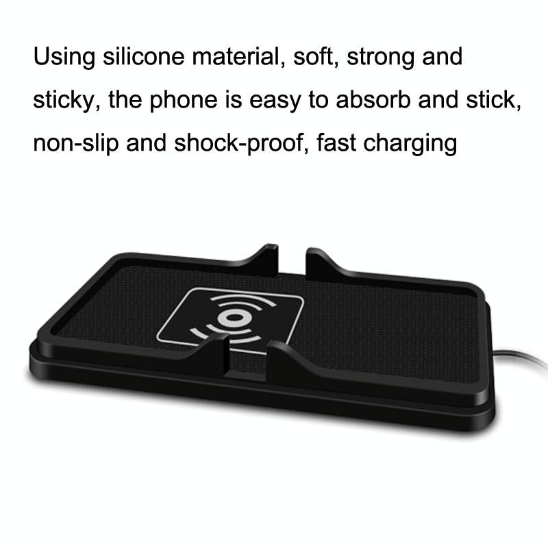 Wireless Car Charger With Anti-Slip Pad - 2 In 1 - 15W - Black-1915196883341545473