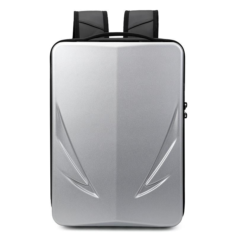 Men Gaming Backpack - Double-Layer Hard Shell - Silver-1915197427921588225