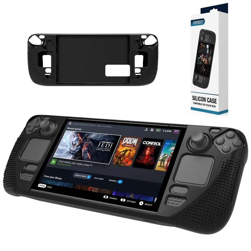 Anti-Slip Silicone Case For Steam Deck - Black-1915196875330424838