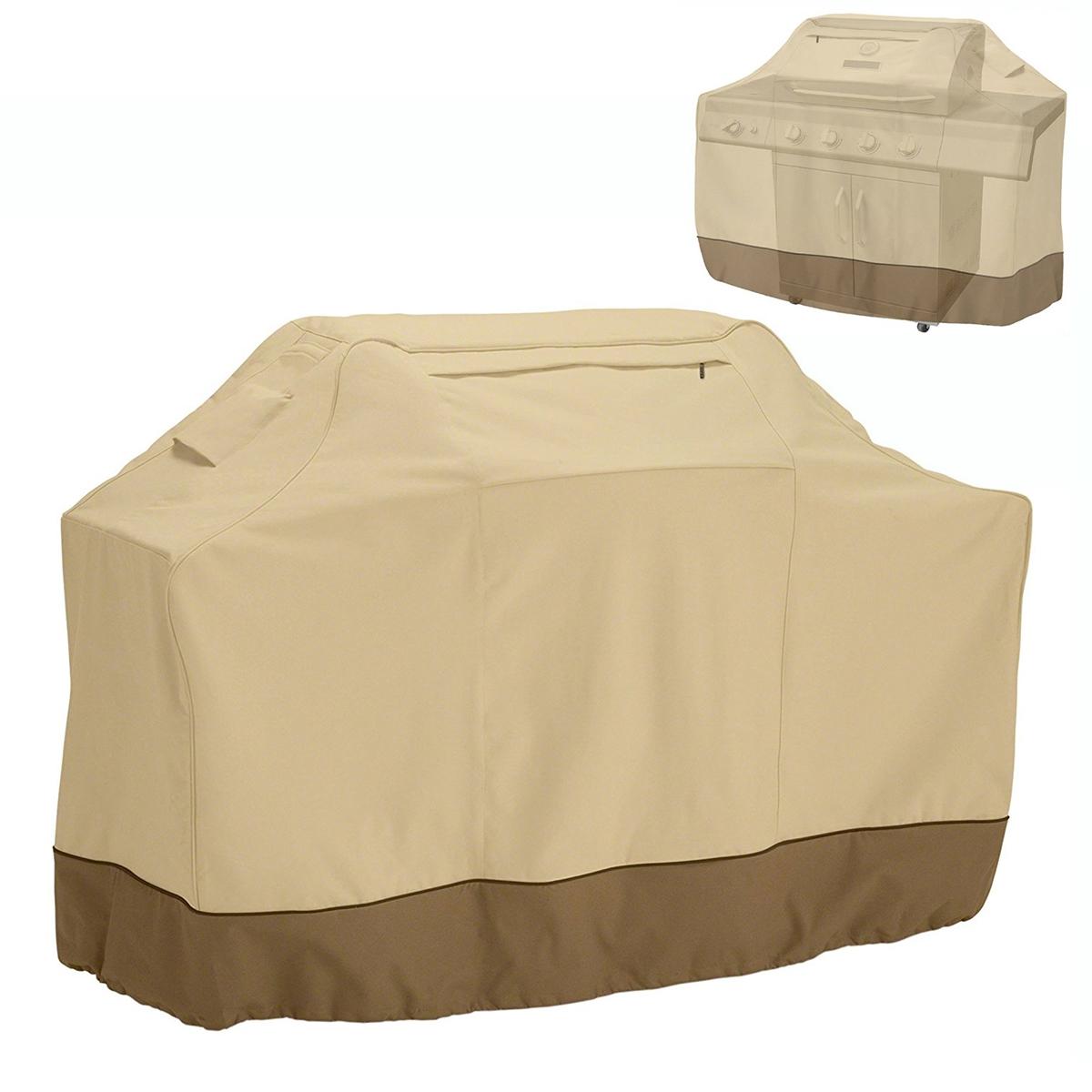 Waterproof Bbq Cover With Sundry Bag - Oxford Cloth 163X61X122Cm Beige-1964932161857523717