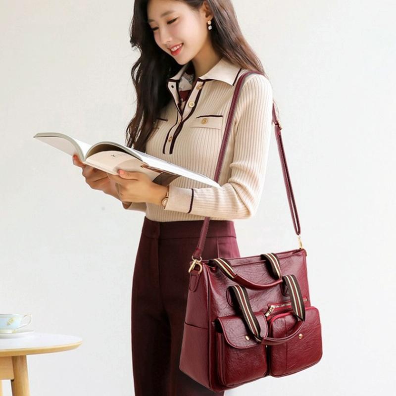 Yellow Middle-Aged Mother Bag With Multi-Pocket Capacity-1964932230149181446