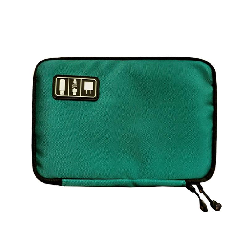 Portable Multifunctional U Disk Storage Bag For Mobile Phone Accessories - Peacock Green-1915197026597998598