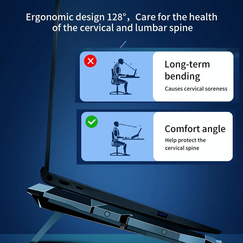 6-Fan Usb Gaming Laptop Cooler With Ports-1964932217109090308