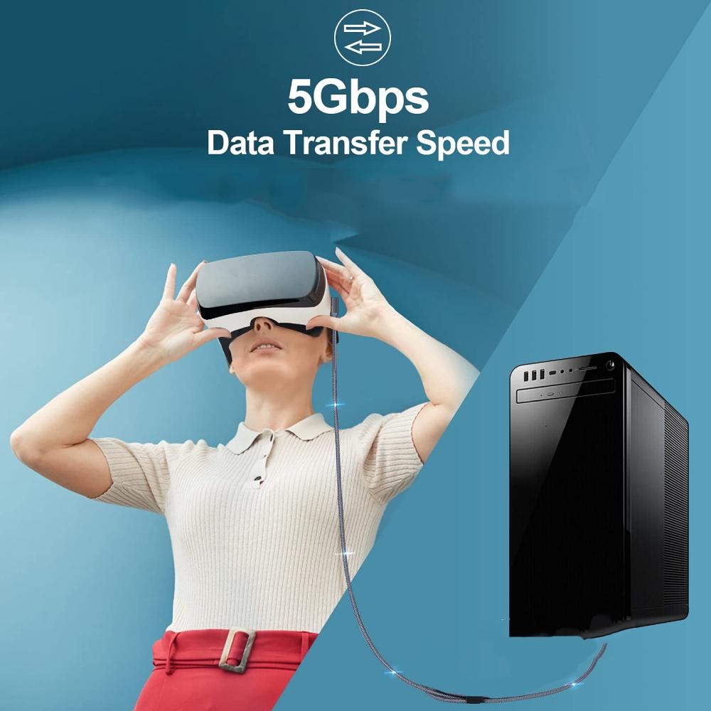 High-Speed Usb3.2 Vr Link For Oculus Quest 2 - 7M Braided-1915197260157816833
