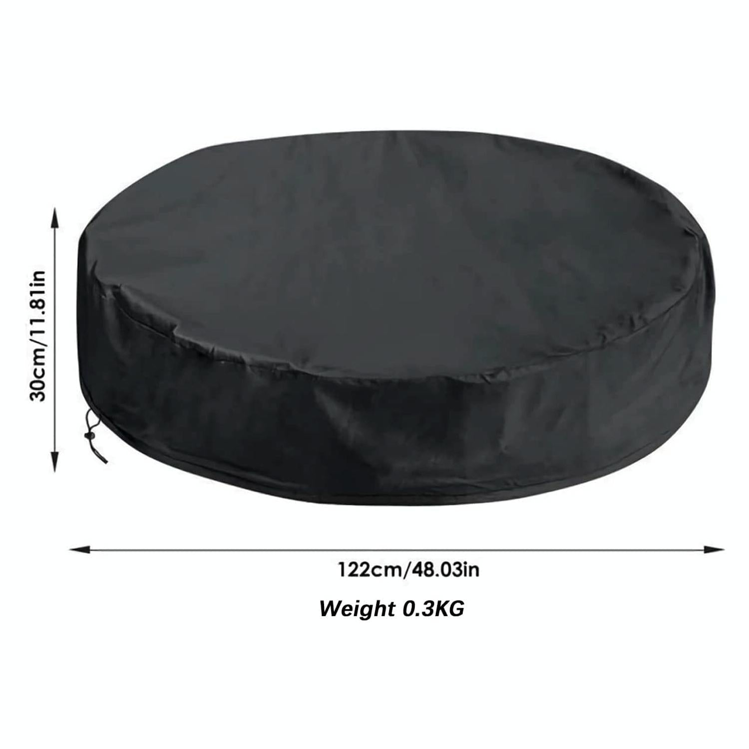 Round Foldable Pool Cover - Dustproof & Sunscreen - 122X30Cm - Black / Silver-1915197851705675778