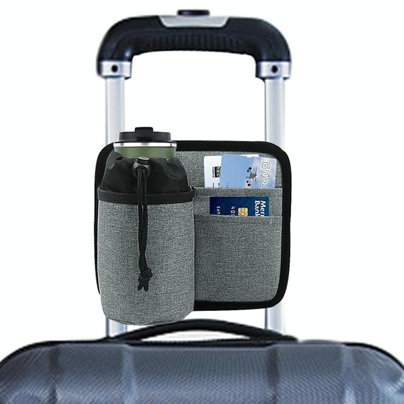 Portable Luggage Bag With Cup Holder - Gray-1915197145401659392