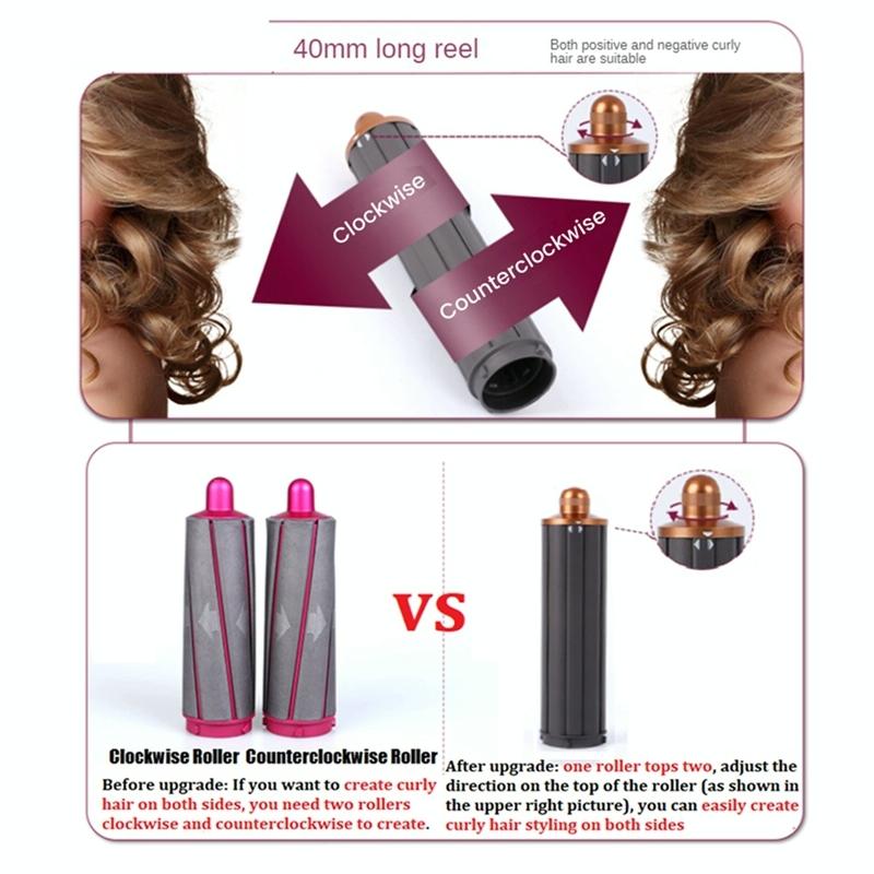 Long Barrel Curling Iron For Dyson Hair Dryer - 13.4Cm Upgraded - 40Mm Red-1922443447185313794