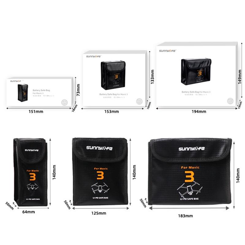 3-In-1 Mavic 3 Battery Storage Bags - Safe & Explosion-Proof-1964932280958980098