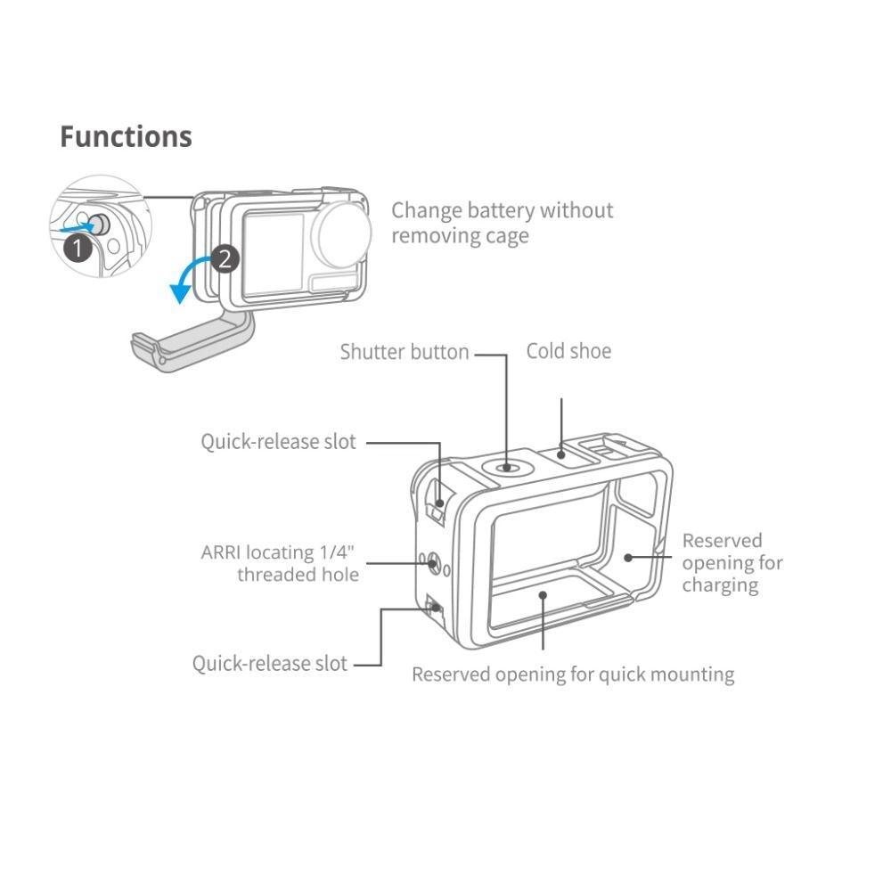 Protective Frame For Dji Action 3 Camera Housing-1915197052493631490