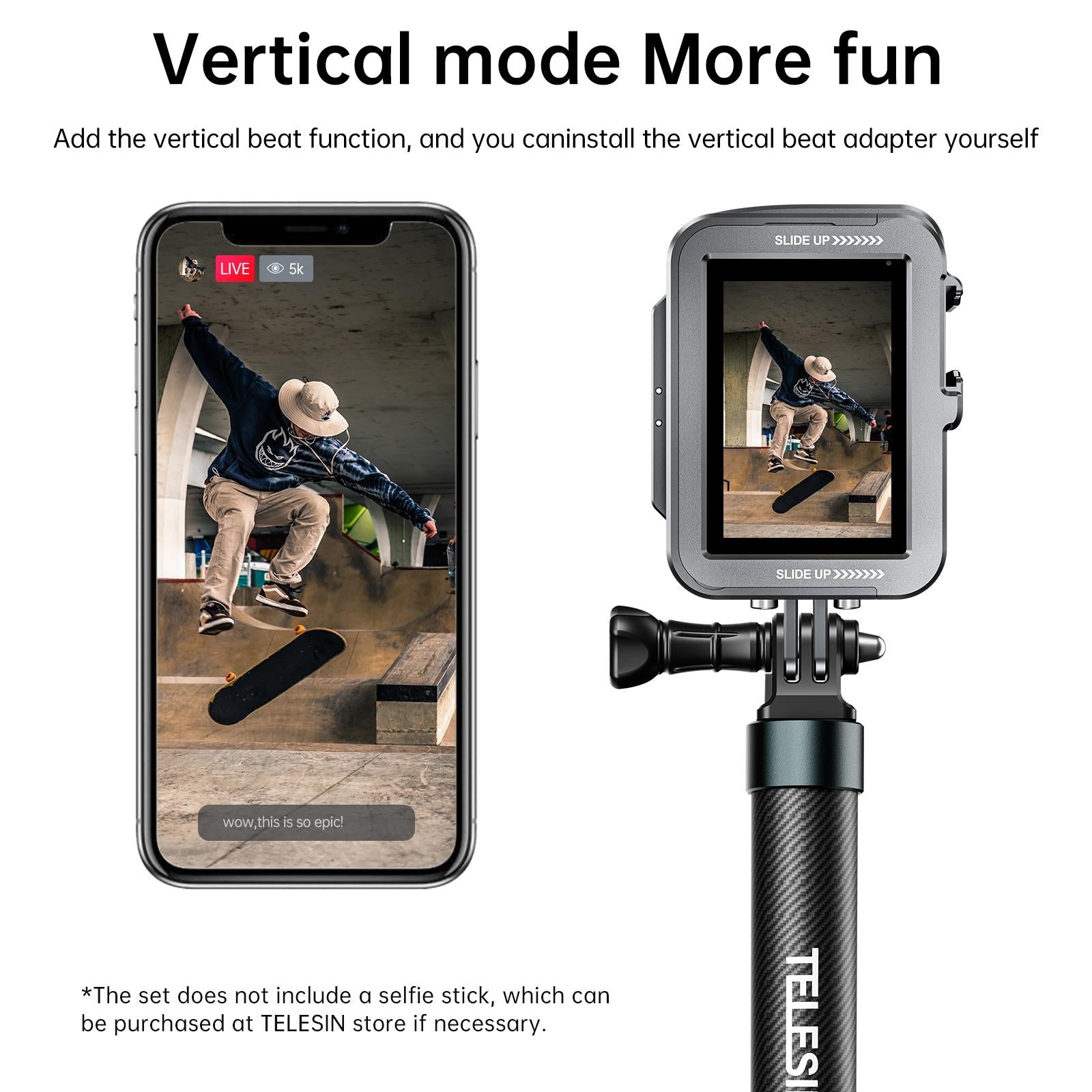 Vertical Shooting Set For Gopro Hero11 / 10 / 9 With Aluminium Alloy Frame-1915198122376695811