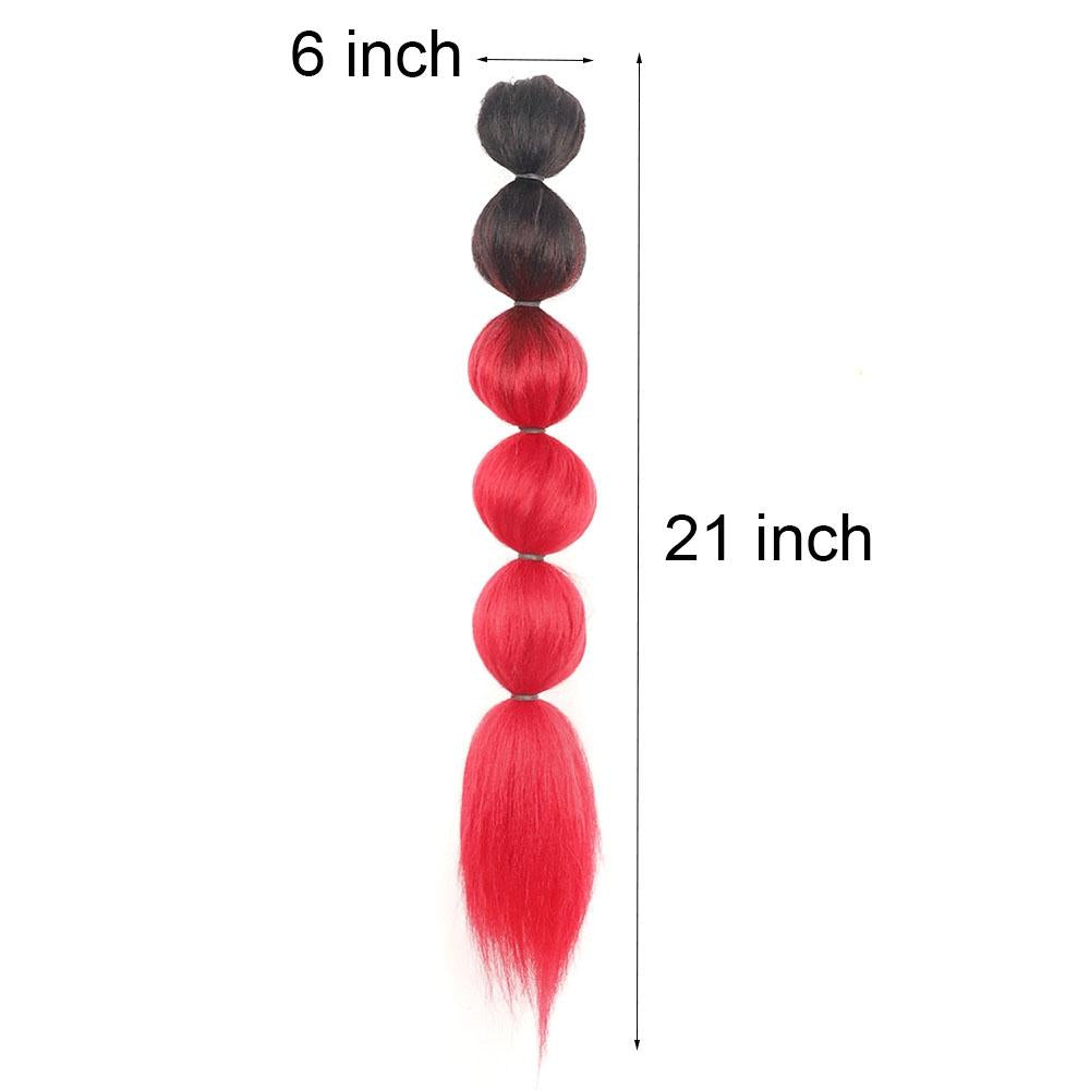 Long Drawstring Shaggy Bubble Ponytail Wig - 30-1915197808806334466