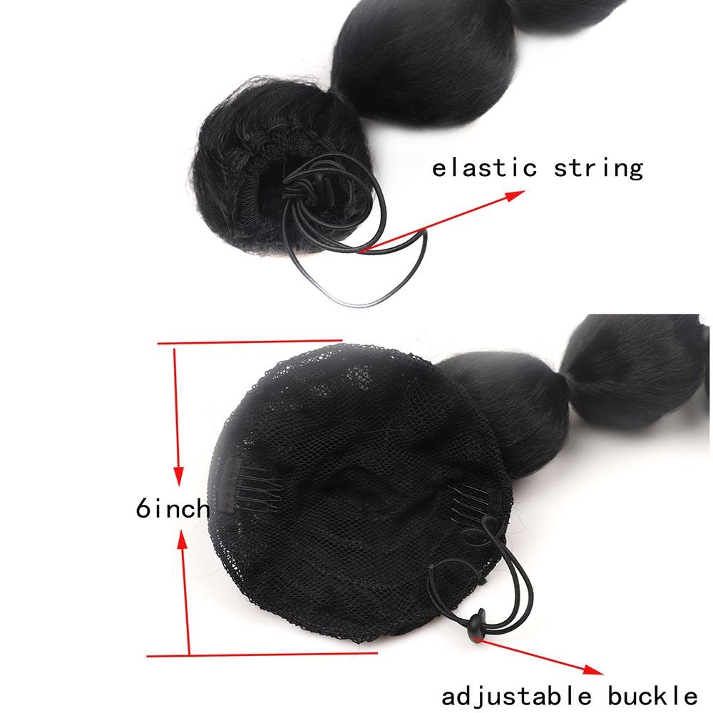 Long Drawstring Shaggy Bubble Ponytail Wig - 30-1915197808806334467