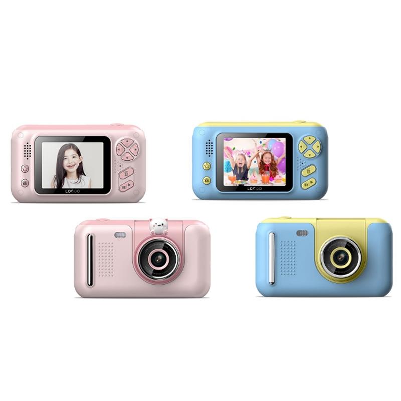 32Gb Memory Card & Card Reader Included With 2.4 Hd Reversible Kids Camera - Pink-1915197182672244737