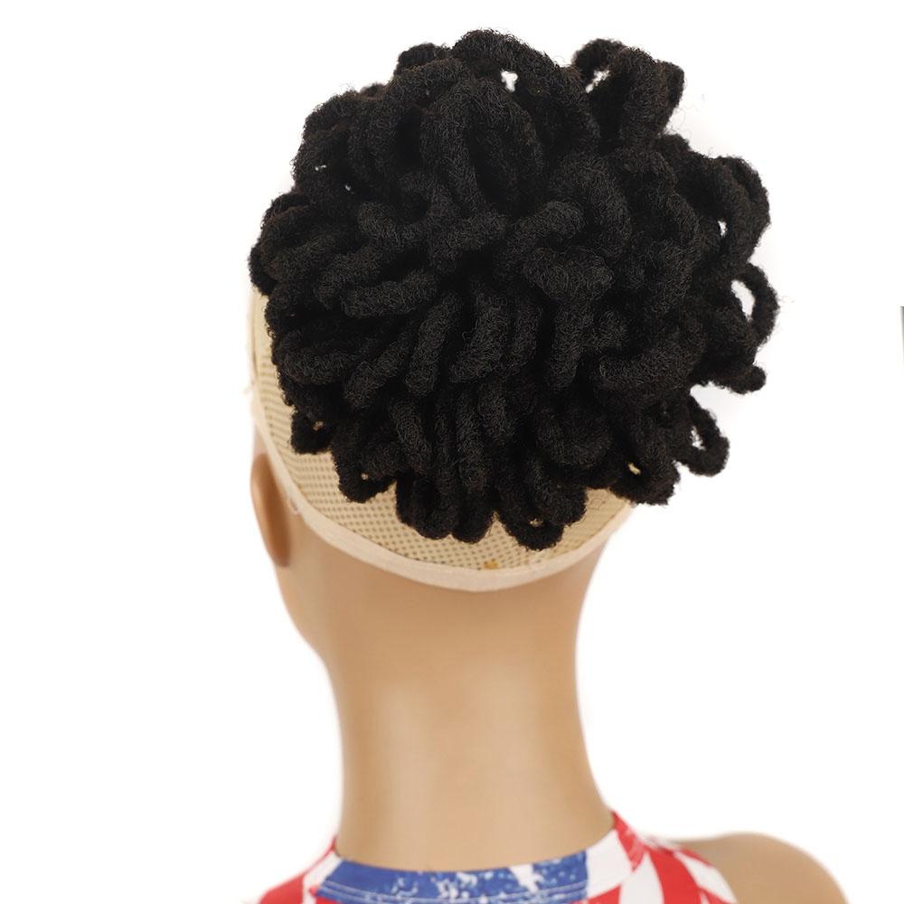 Shaggy Drawstring Dreadlock Bun - Natural Black-1915198325741719557
