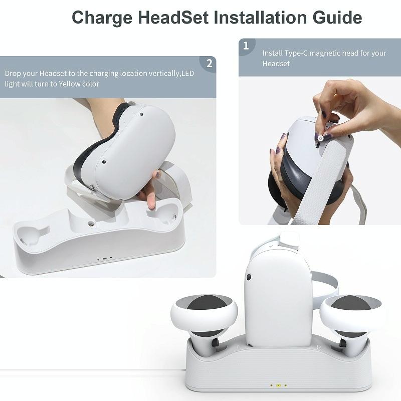 Meta Quest Magnetic Charger With Vr Grip-1922443395876392965