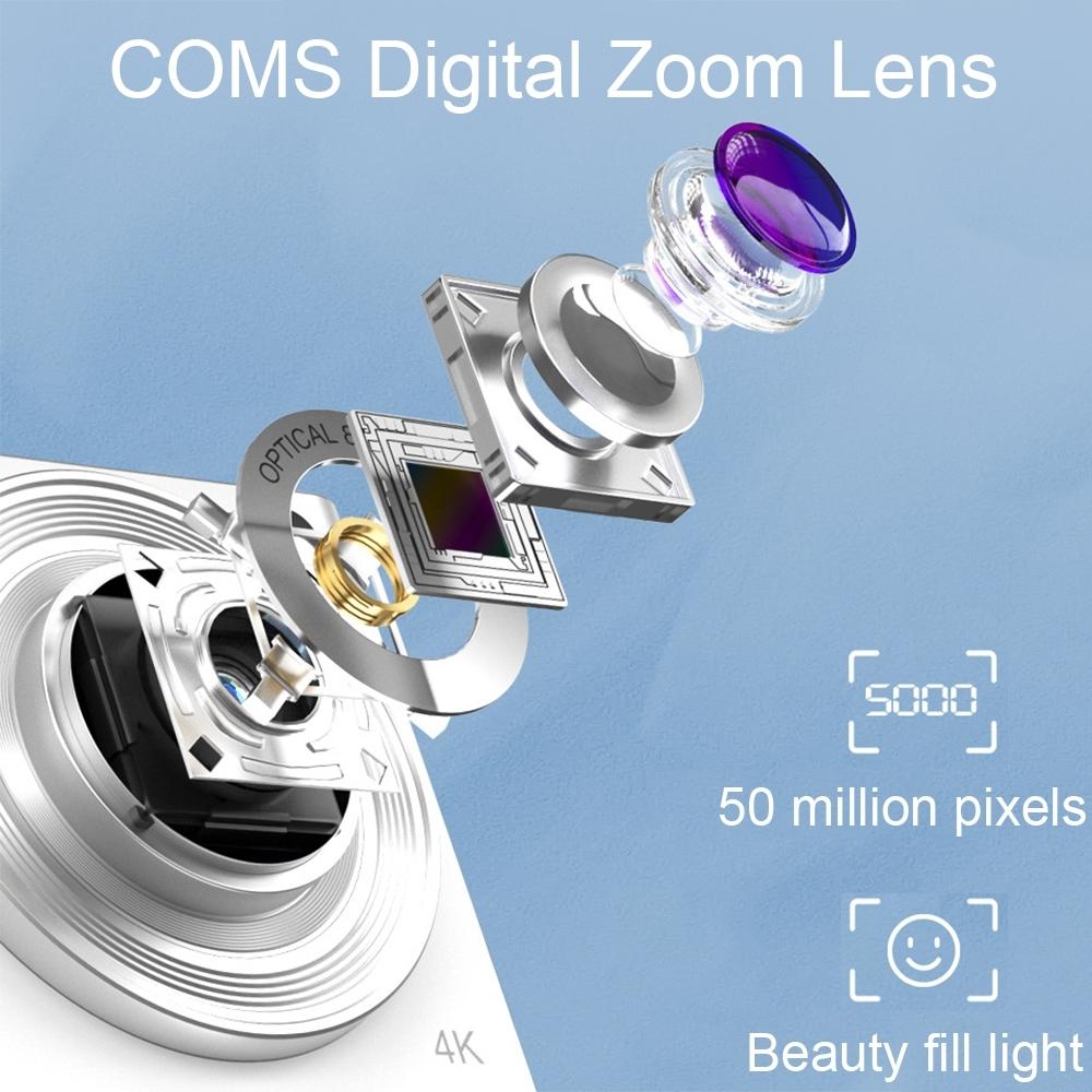 4K 8X Optical Zoom Telescopic Lens Digital Camera - Pink 2.88 Inch-1915198101556170758