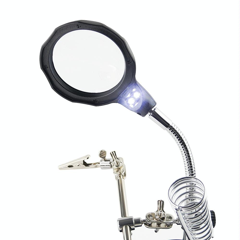Led Light Watch Repair Magnifier With Stand And Clip-1915197535757144067