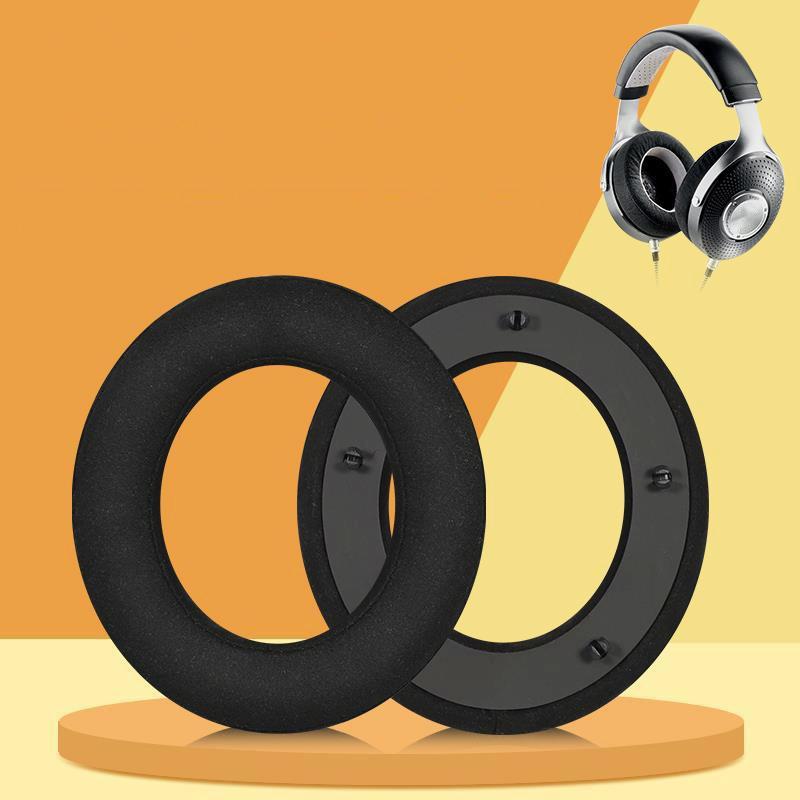 Breathable Leather Headset Cover For Focal Clear Mg Pro - Black Fiber 2 Pack-1915198271295459333