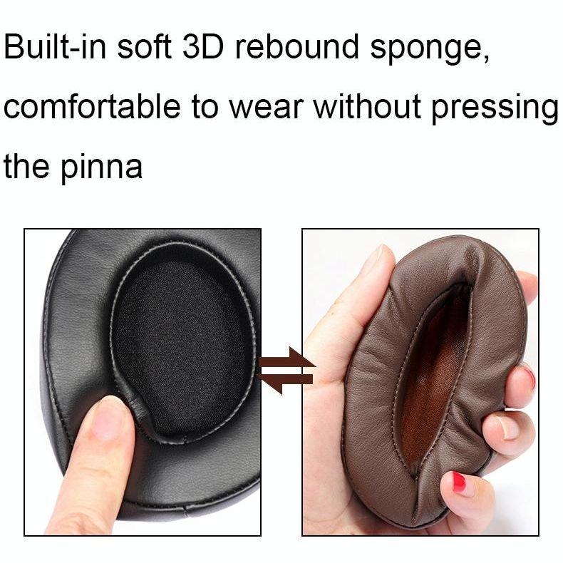 Edifier W855Bt Headset - Soft Breathable Sponge Cover Black Lambskin 2 Pcs-1915197972702957570