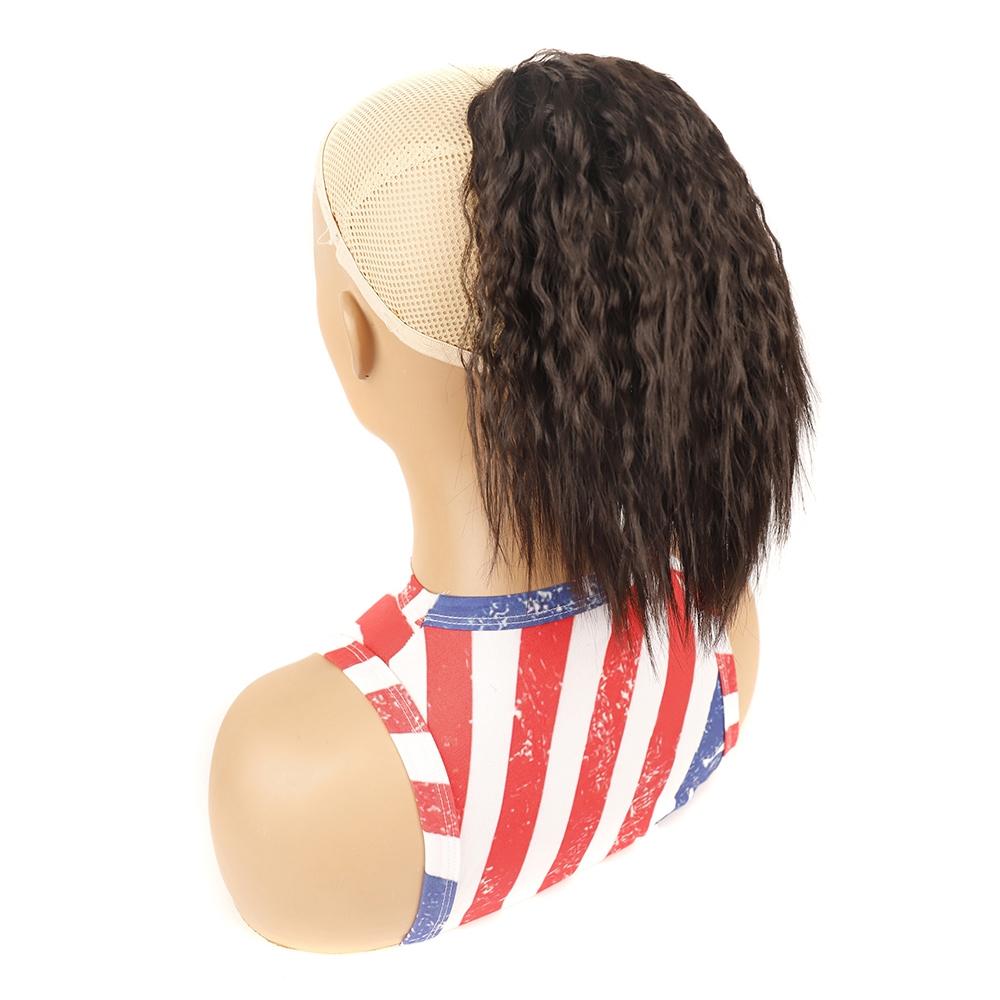Short Fluffy Drawstring Perm Curly Ponytail Wig - Colour 4-1915197703743213574