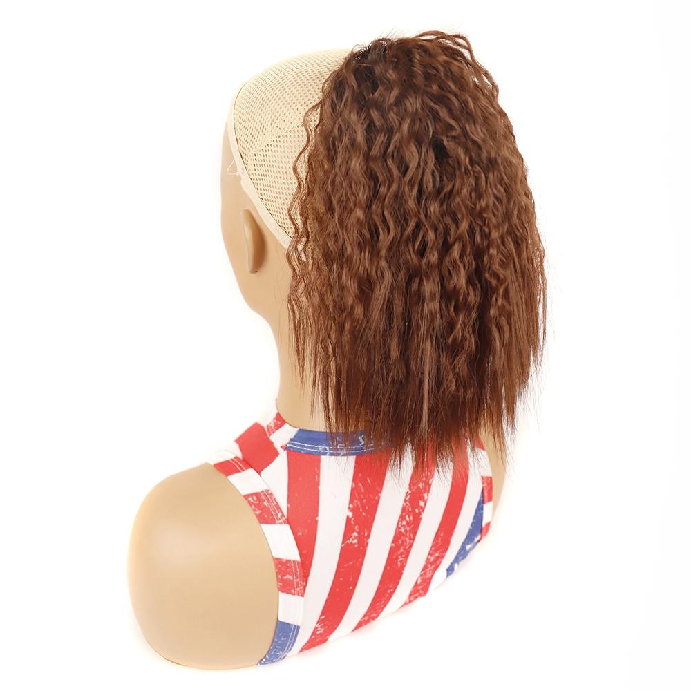 Fixed Drawstring Perm Curly Wig With Fluffy Short Ponytail - Colour 33-1915197045564641280