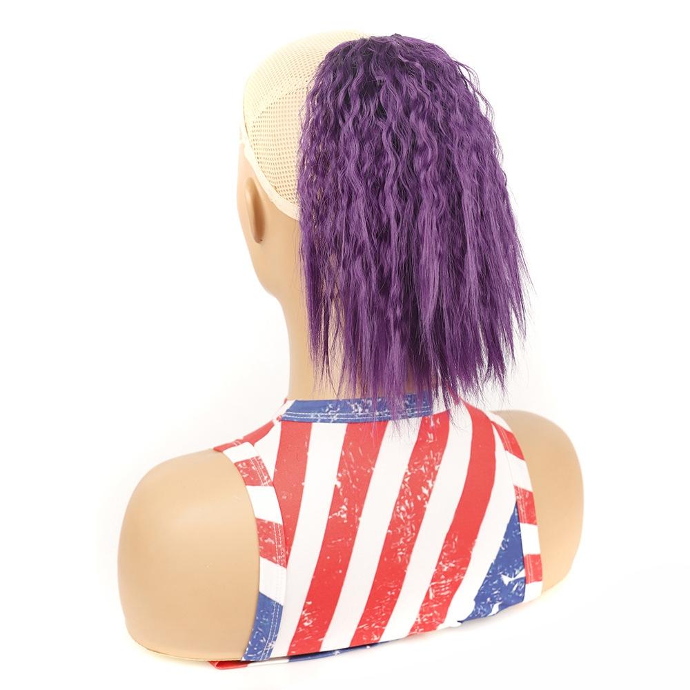 Short Fluffy Drawstring Perm Curly Ponytail Wig In 73C Colour-1915197718721073158