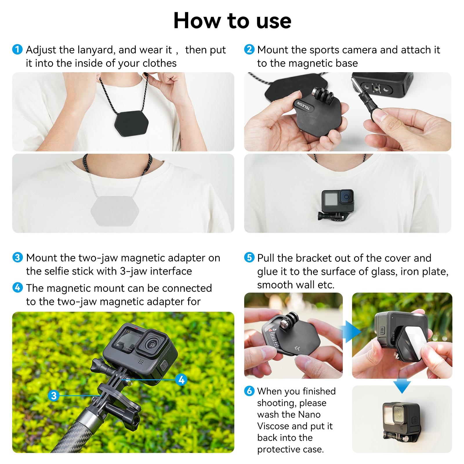 Quick Release Magnetic Action Camera Mount - Extended-1915198088818069509