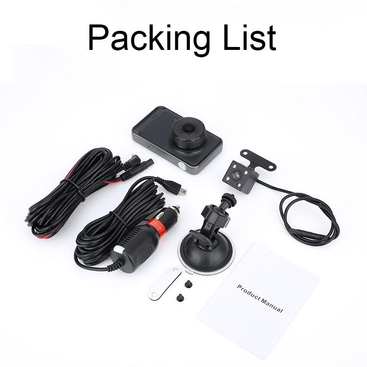 1080P Hd Dual-Lens Driving Recorder With Motion Detection - 3 Inch-1915197775579058182