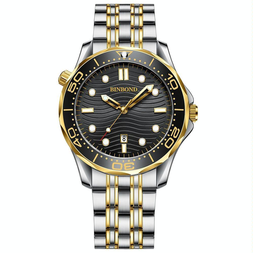 Waterproof Men Sports Watch - Inter-Gold Luminous-1915197800556138503
