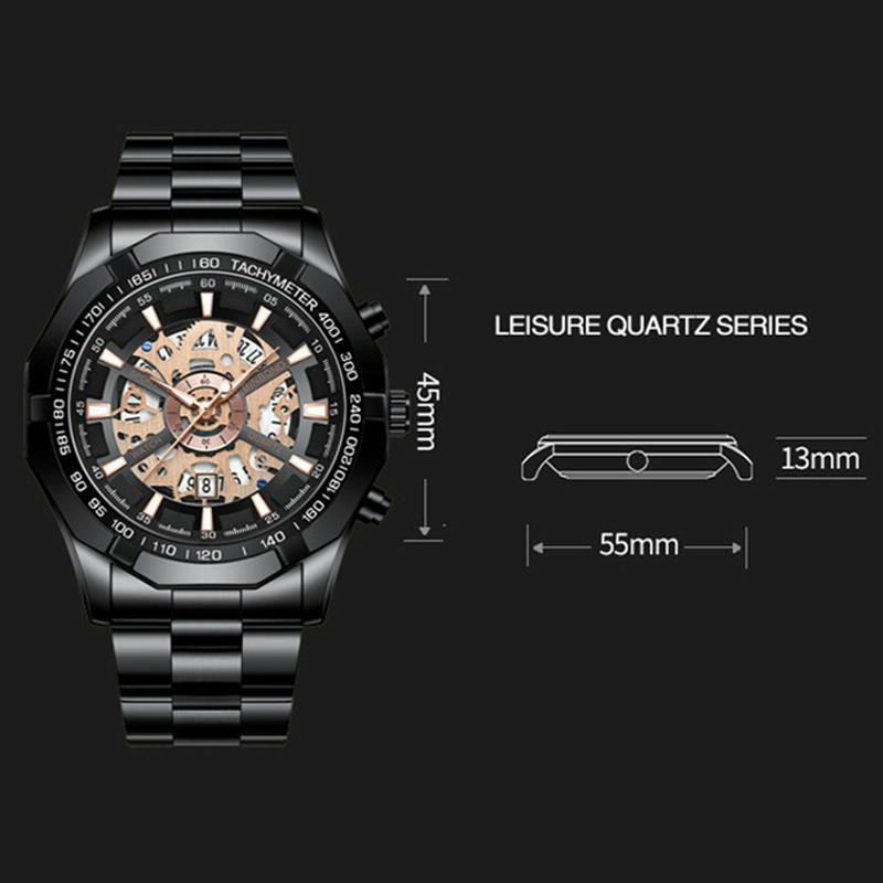 Waterproof Luminous Quartz Watch - Blue Steel-Blue 30M-1915197427275665410