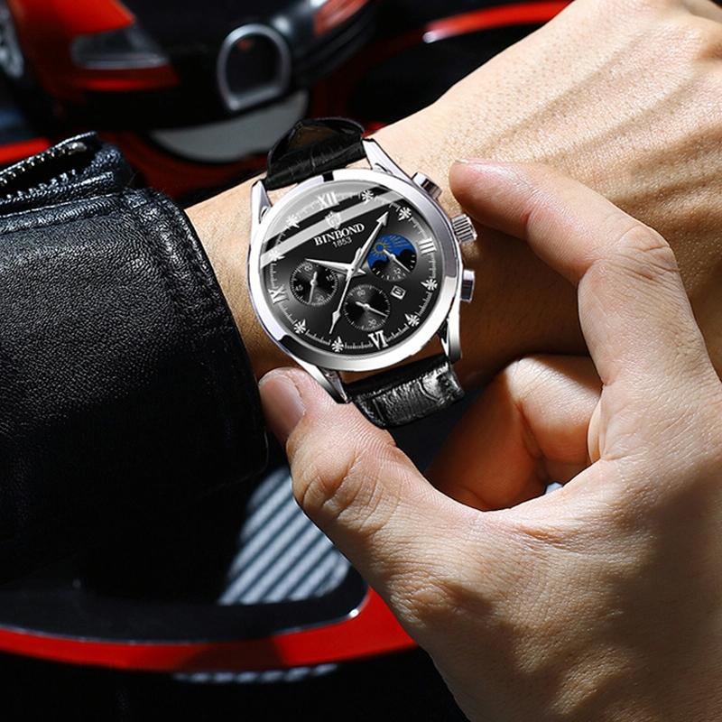 Waterproof Luminous Men Watch With Calendar - Rose Gold And White 30M-1915198132057149446