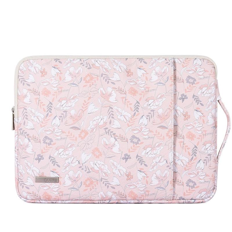 15 Inch Light Pink Laptop Sleeve With Telescoping Handle-1915196660447842305