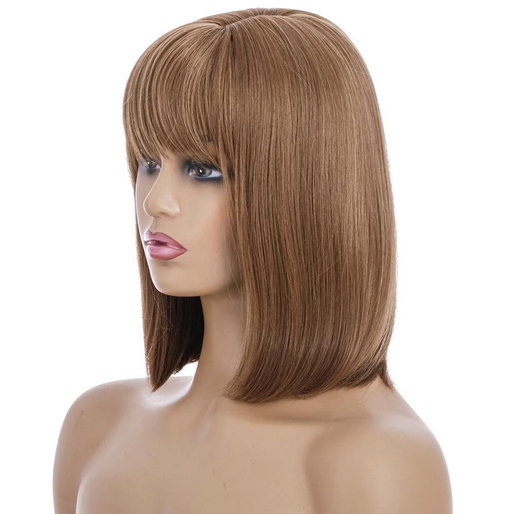 Silk Short Wig For Women - High Temperature Resistant-1915198267789021188