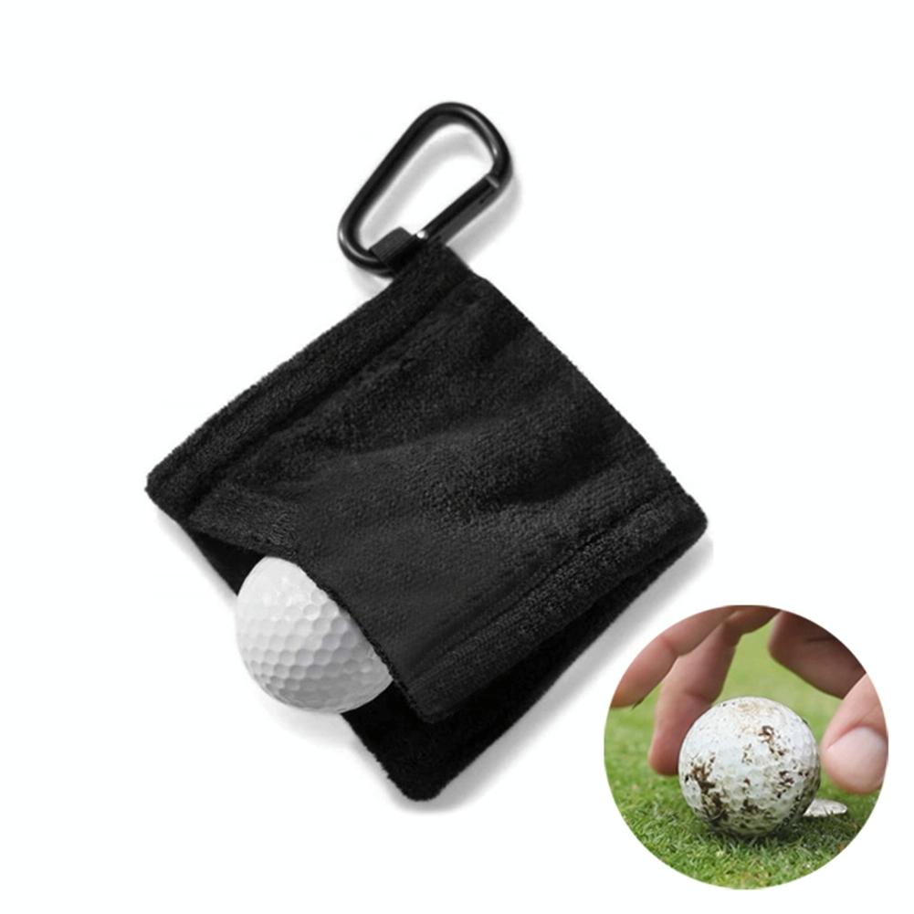 Grey Microfiber Golf Ball Cleaning Towel With Carabiner Hook-1915196845307596801