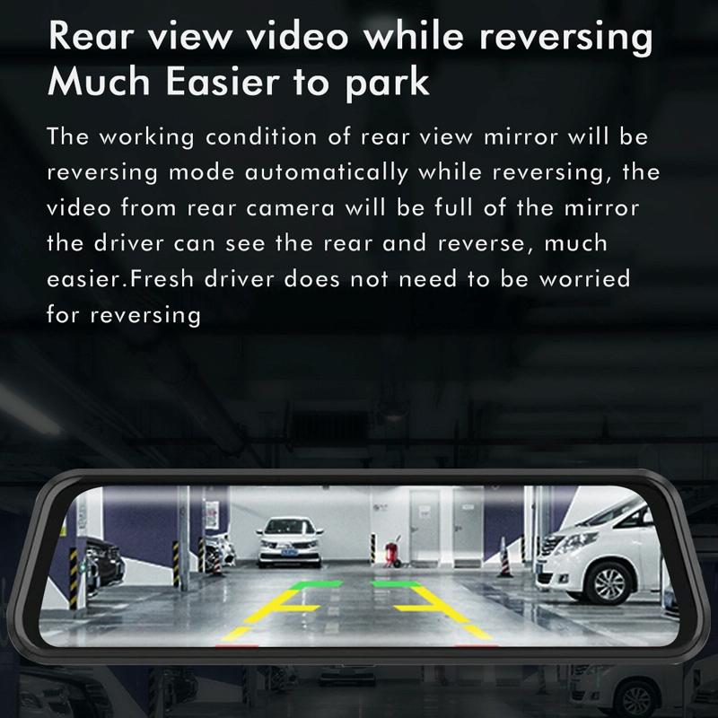 Large 9.66 Dual-Record Driving Recorder With 2K Touch Screen And Parking Video Reversing Image-1915197715638259719