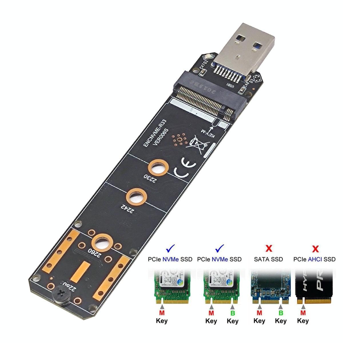 High-Speed Nvme M.2 Ssd Adapter - Usb 3.2 Gen 2 10Gbps-1915197505075810310