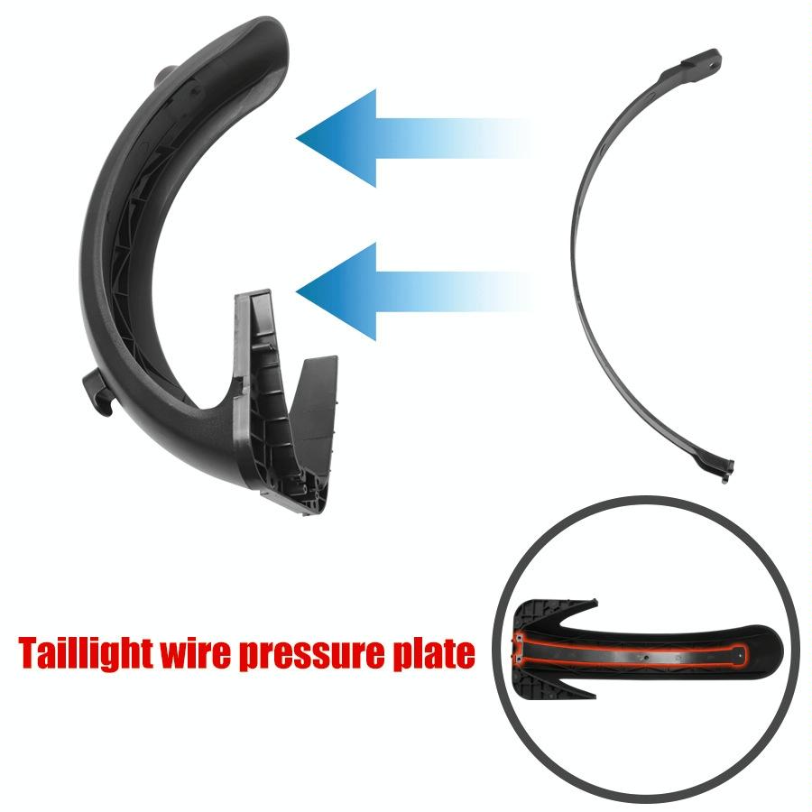 Black Fender Tail Light Cover For Ninebot Max G30 Electric Scooter-1964932206208094212