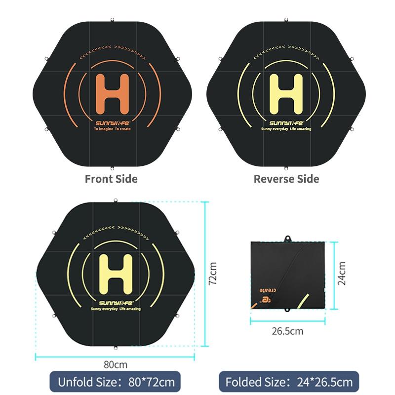 Double-Sided Folding Drone Apron With Ground Spikes - Universal Hexagonal Design-1915197757287698434