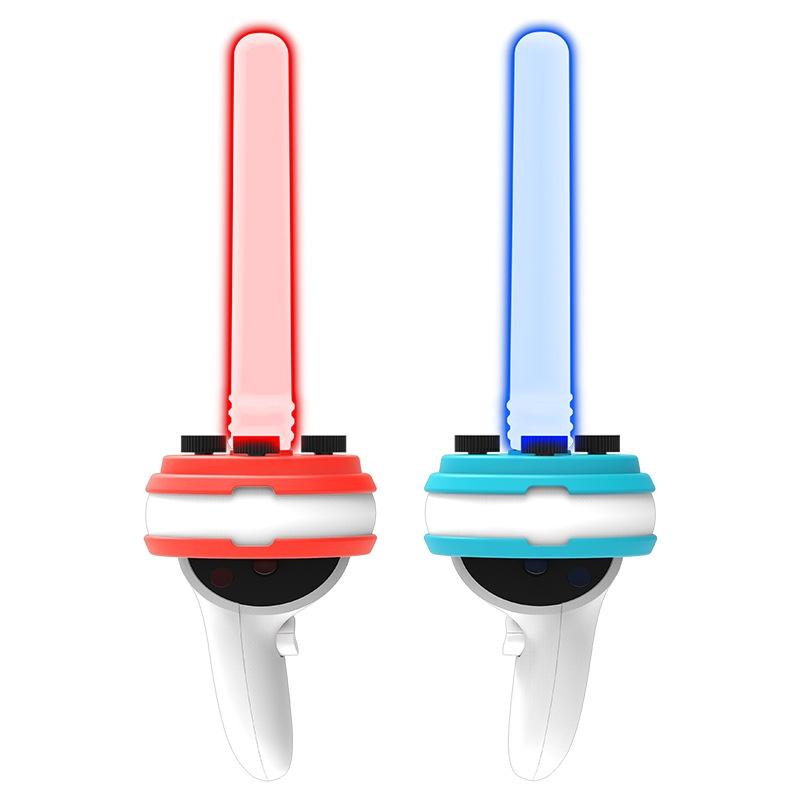 Meta Quest Handle Lightsaber Pair With Vr Motion Rhythm - Red / Blue-1915196807332368384
