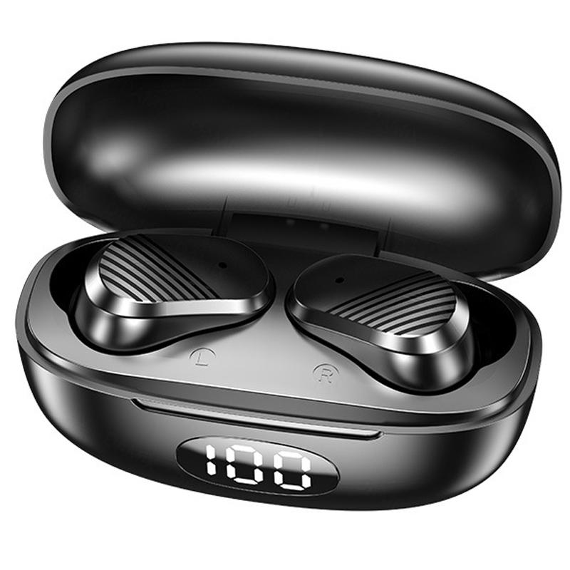 Wireless In-Ear Gaming Earphones With Digital Display - Black-1915196852702154752